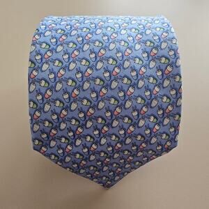 EUC Vineyard Vines Men's Hand Made 100% Silk Woven Popsicles Necktie Tie 3.75"